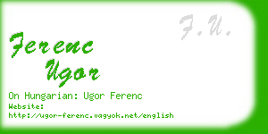 ferenc ugor business card